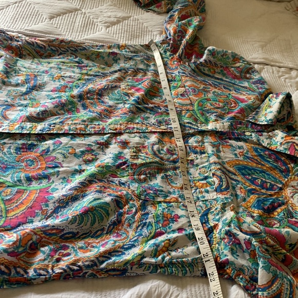 Ralph Lauren Button Down Shirt Multi Color Psychedelic 70s Vibe Boho - Picture 7 of 8